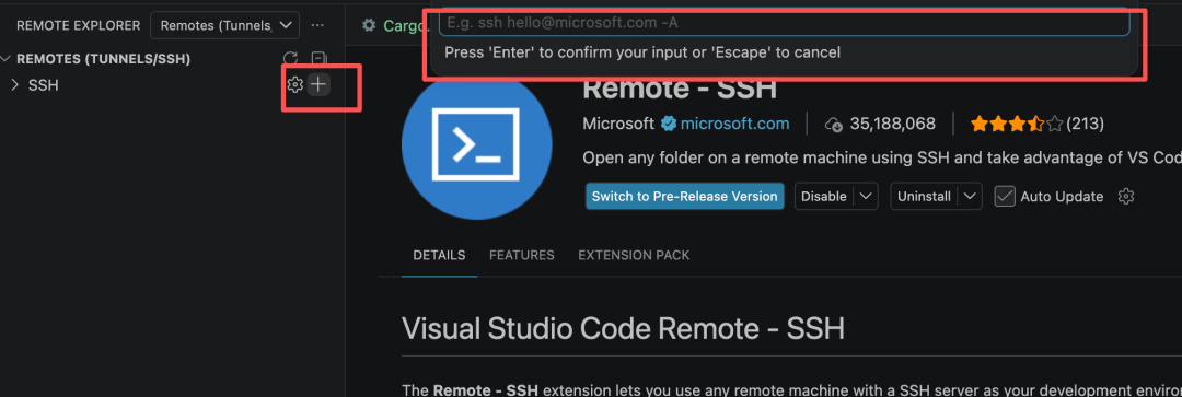 Installing the Remote-SSH extension