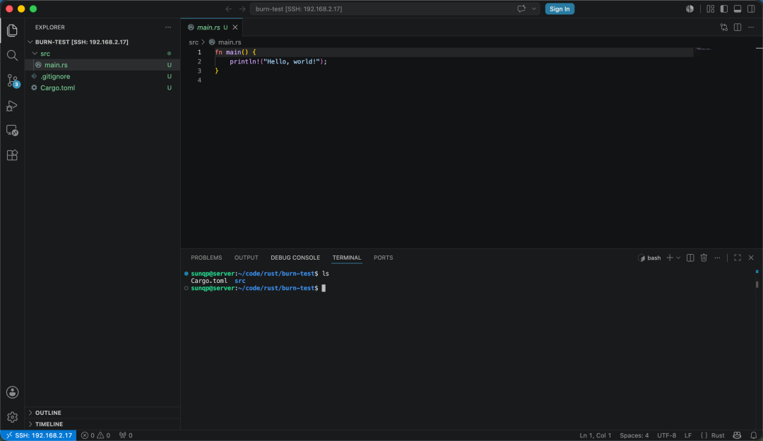 Working in the remote terminal