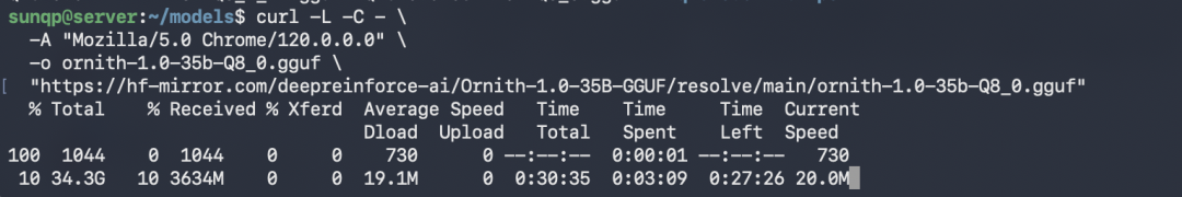 Download command example